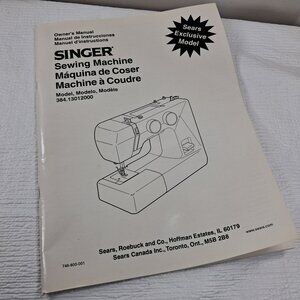 Singer 384 Sewing Machine Owners Manual Sears Exclusive 384.13012000 instruction